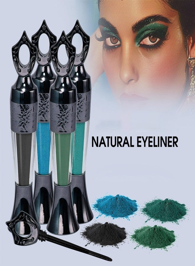 DLZZRS Powder Eyeliner, Multi-Use Eyeliner Powder Long-Wearing & Smudge-Proof Intense Color Easy To Apply, Gentle & Skin-Friendly Formula, Smoothly Outlines The Eye-Liner For Women, #02 Dark Green - Image 2